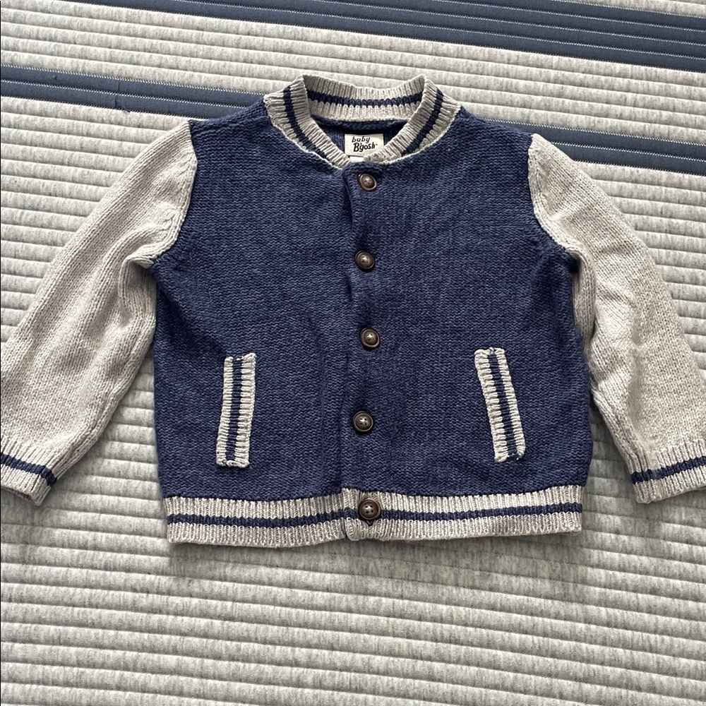 Toddler boy button up sweater.